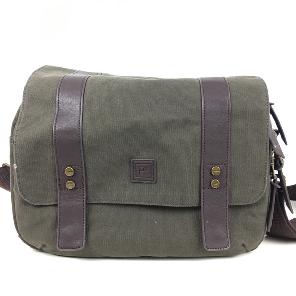 Platinum Handbags - Platinum Camera Bag Army Olive Green Canvas
